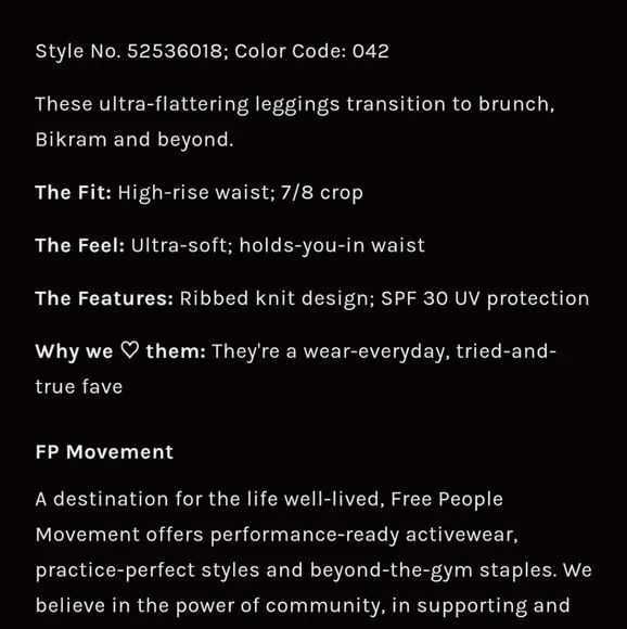 NEW Free People Movement Good Karma Leggings in Violet Medium/Large - Picture 9 of 10